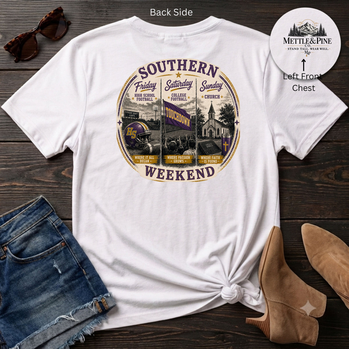 Southern Weekend Gold & Purple F/B T-Shirt