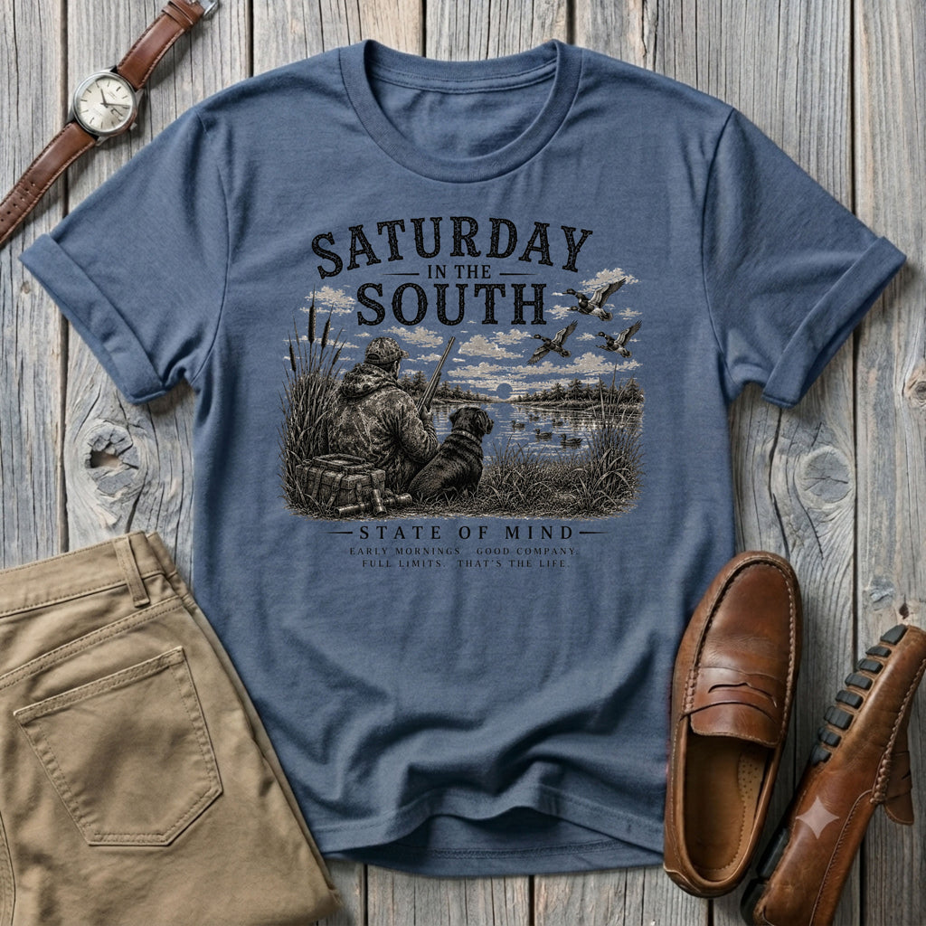 Saturday in the South Duck Hunt B & W T-Shirt