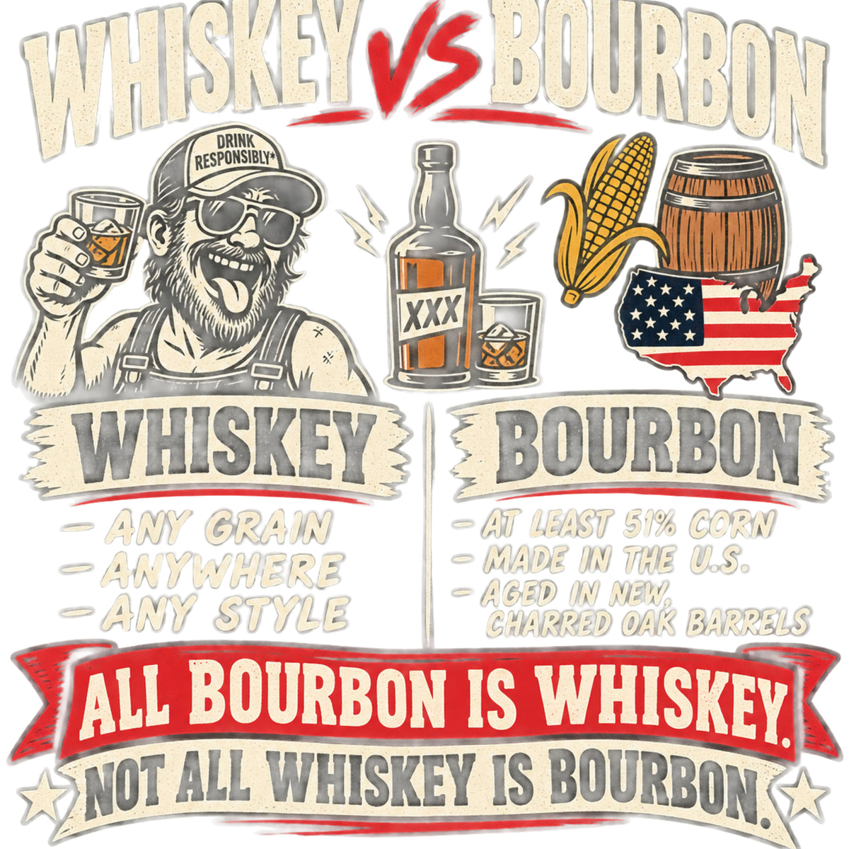 Redneck Whiskey Vs Bourbon T-Shirt