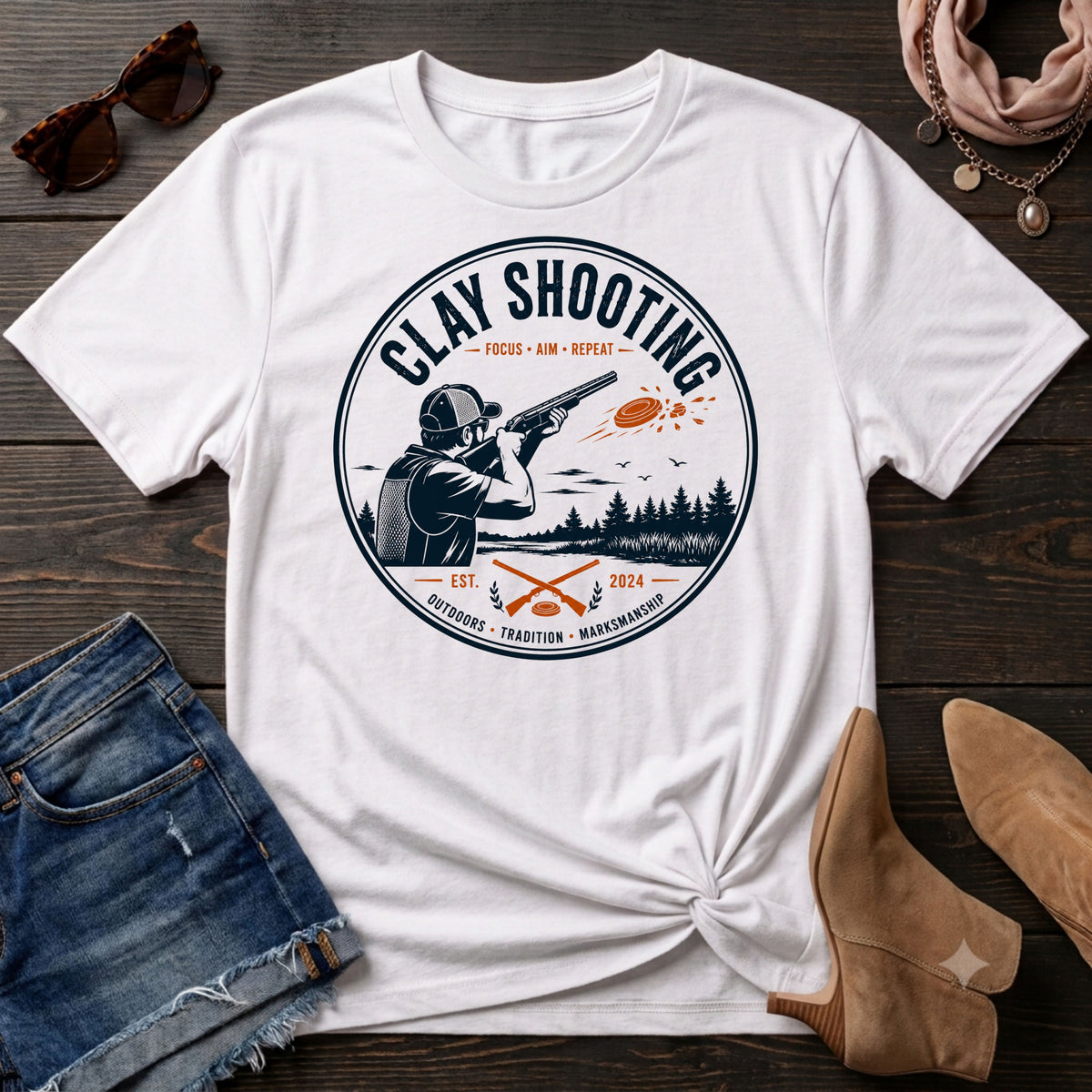 Vintage Clay Shooting T-Shirt