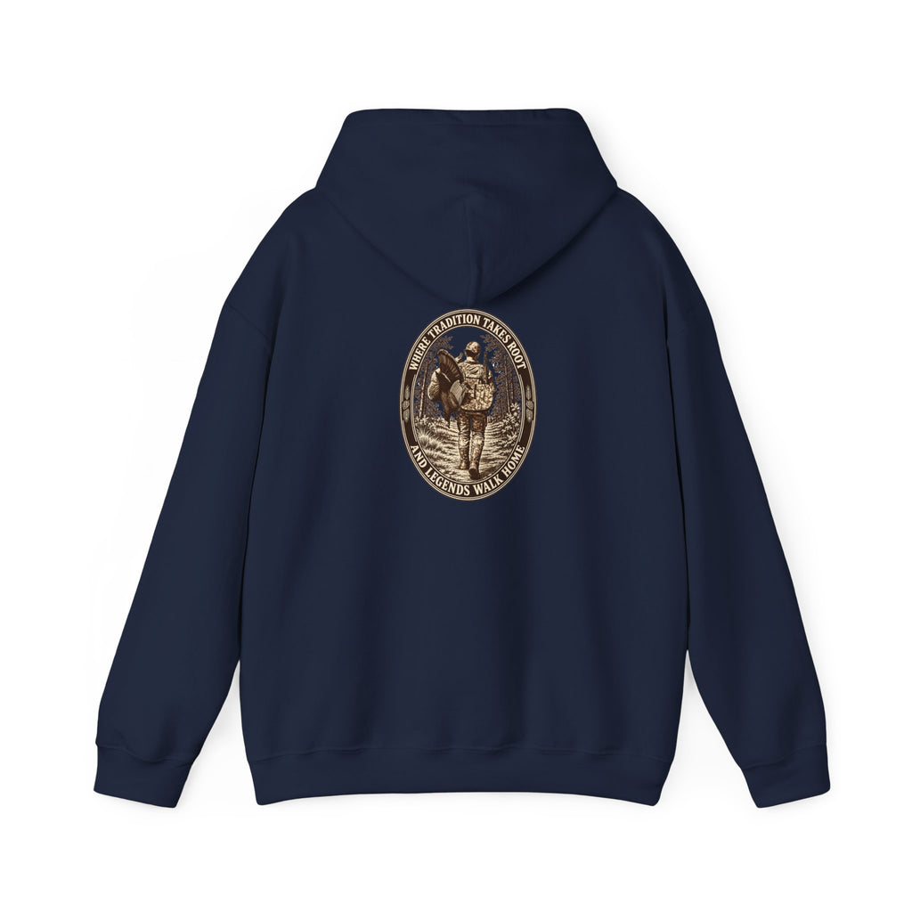 Turkey Hunting with Turkey Logo on Front Hoodie– Legends Walk Home