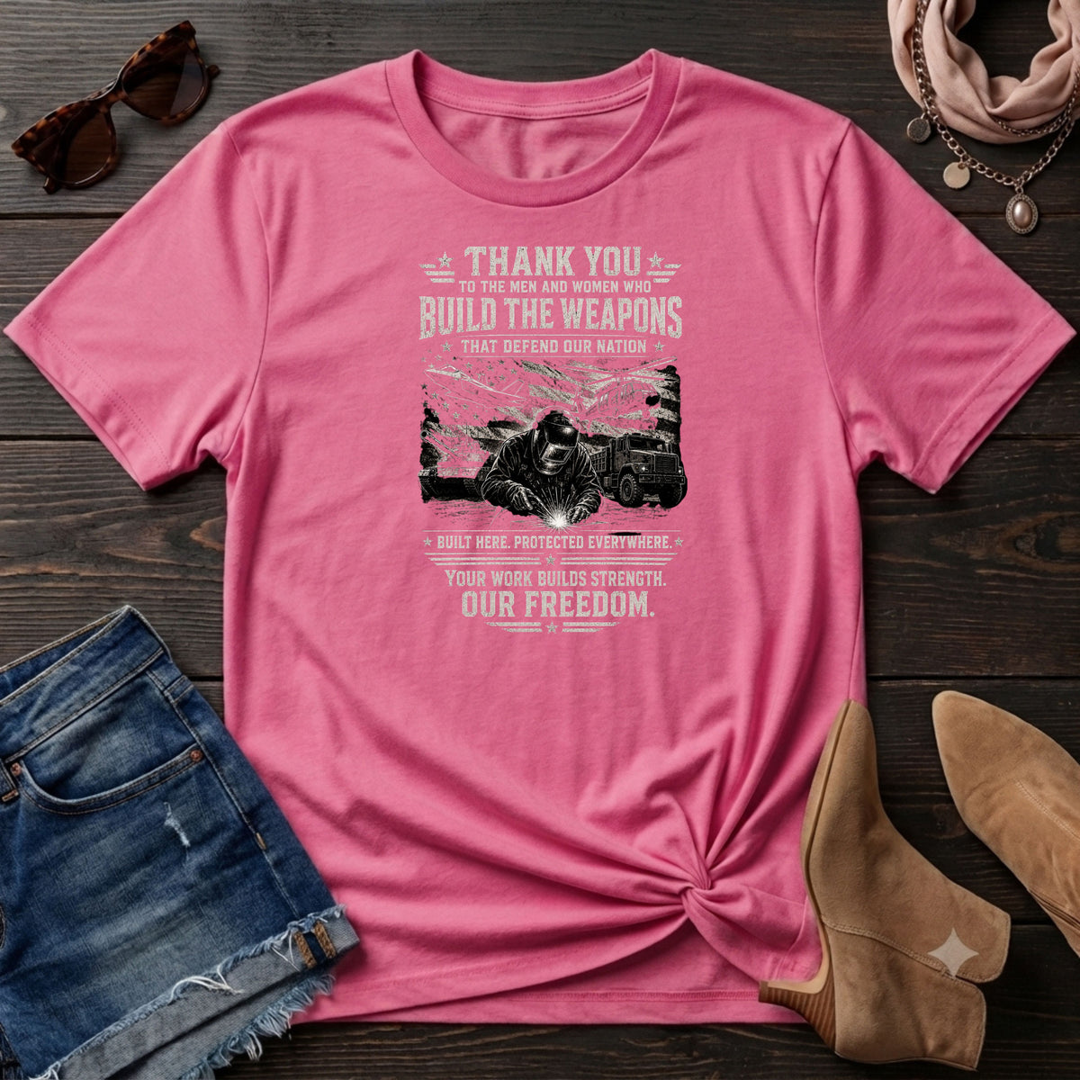 Freedom - thank you to the People who build weapons T-Shirt