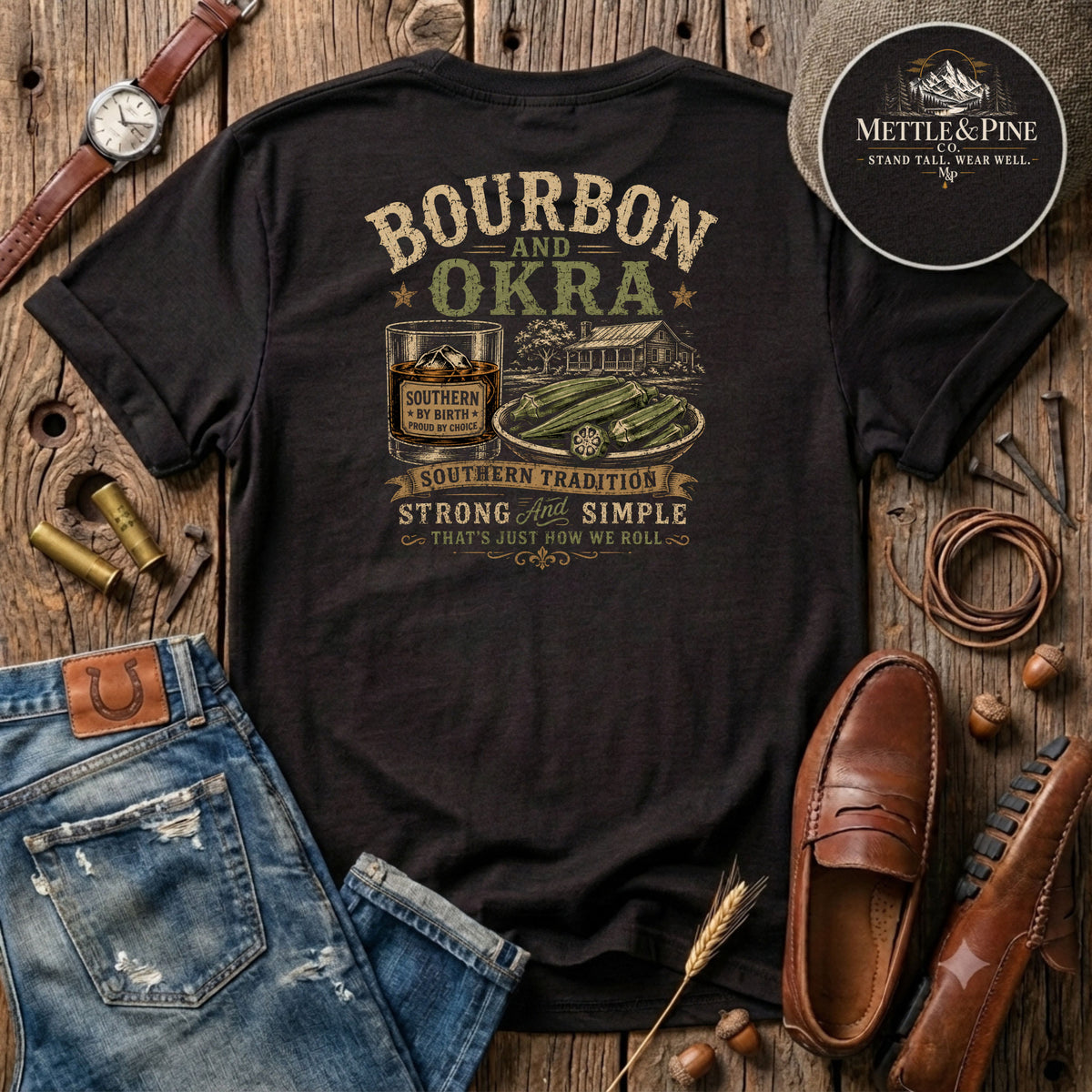 Southern Tradition Bourbon & Okra F/B T-Shirt
