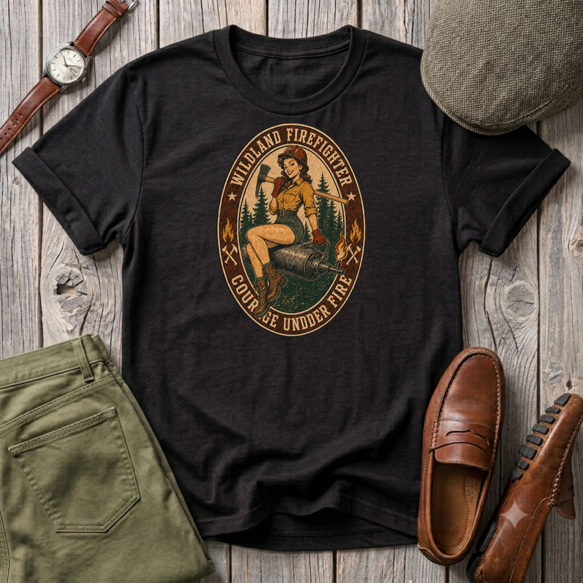 Wildland Firefighters Pin-up T-Shirt