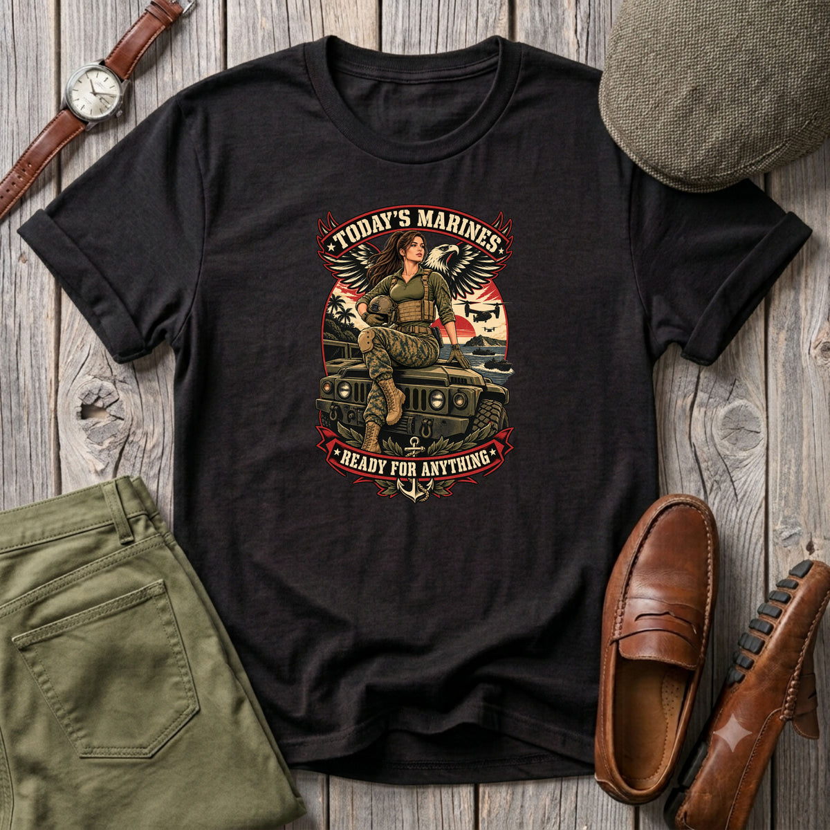 Marines Modern Day Pin-up T-Shirt