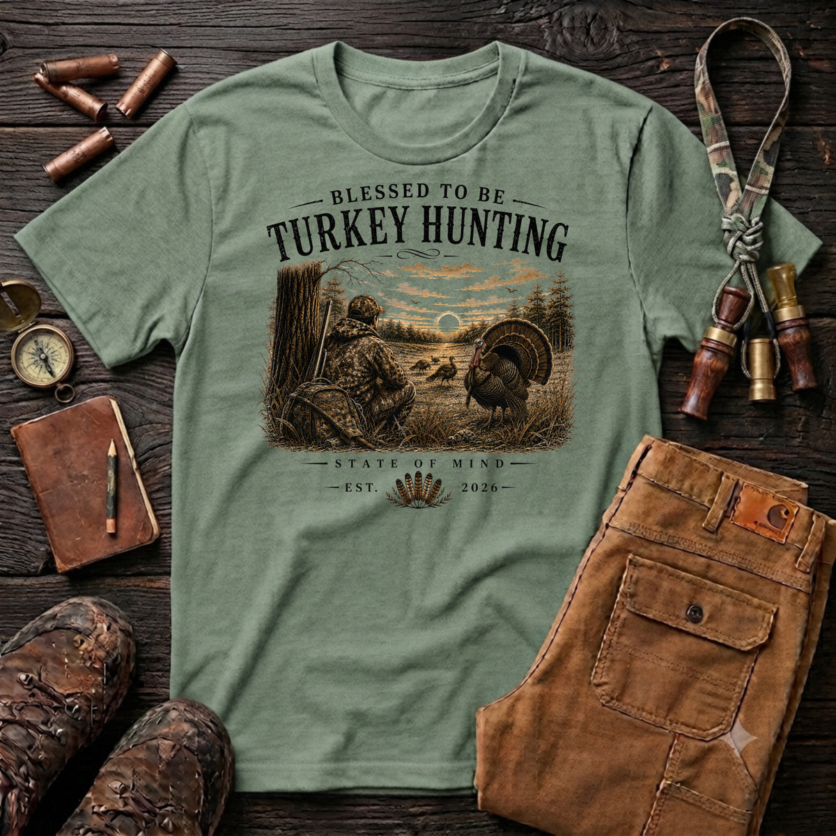 Blessed To Be Turkey Hunting T-Shirt