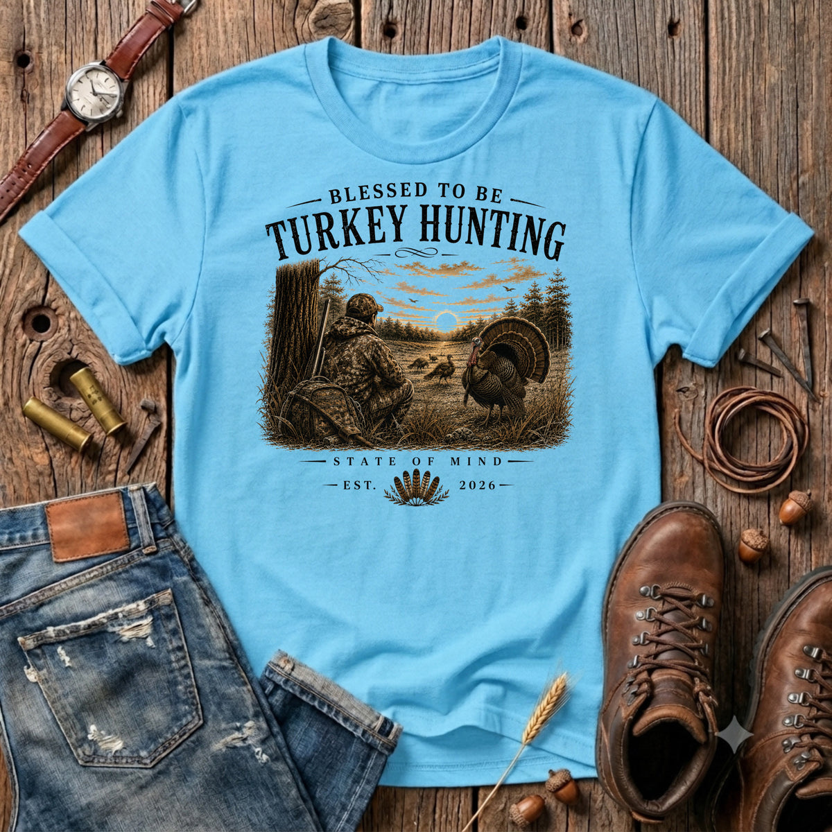 Blessed To Be Turkey Hunting T-Shirt