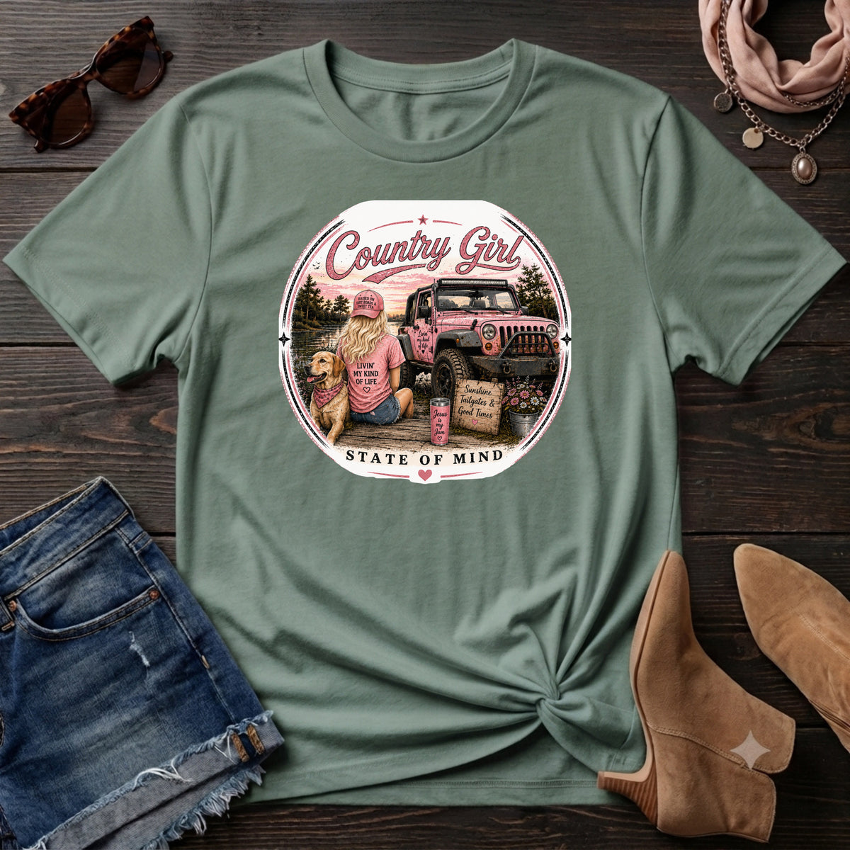 Country Girl Pink -T-Sirt