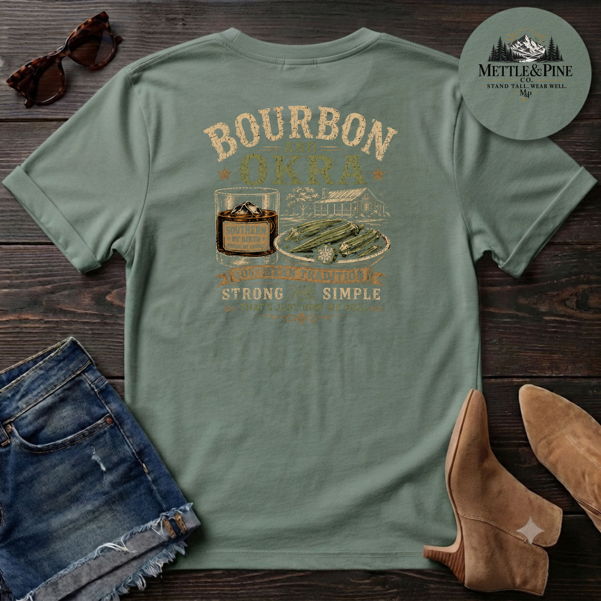 Southern Tradition Bourbon & Okra F/B T-Shirt