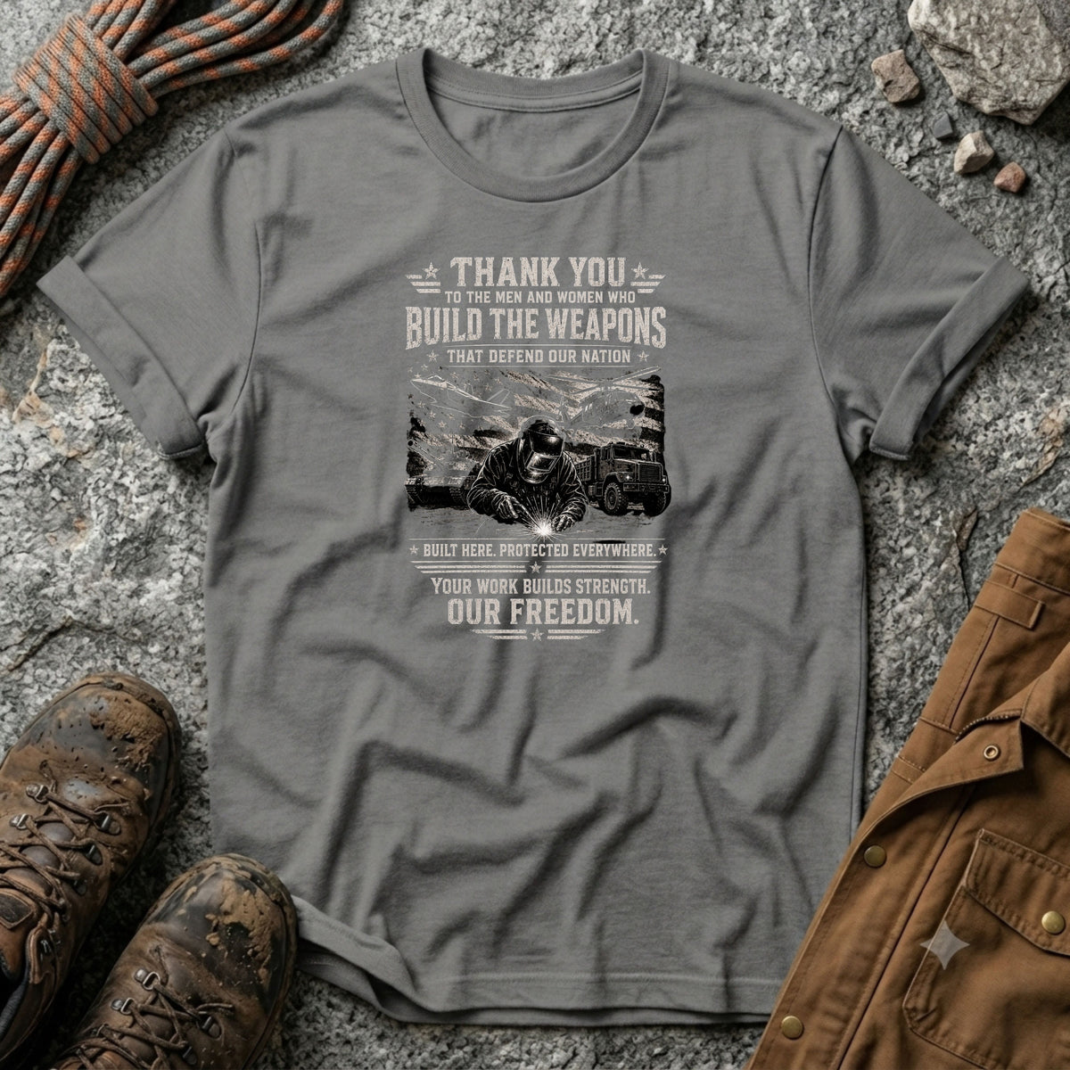 Freedom - thank you to the People who build weapons T-Shirt