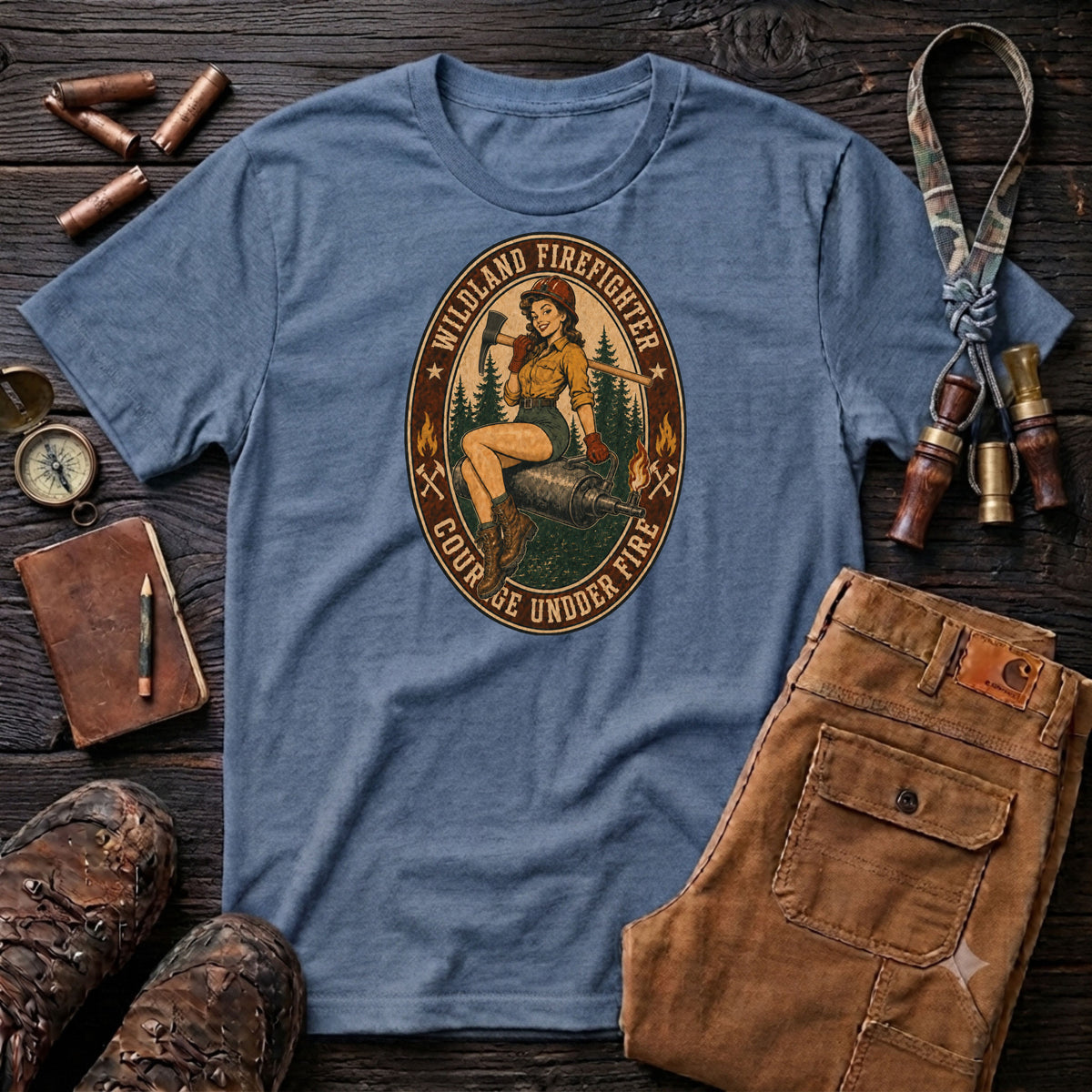 Wildland Firefighters Pin-up T-Shirt