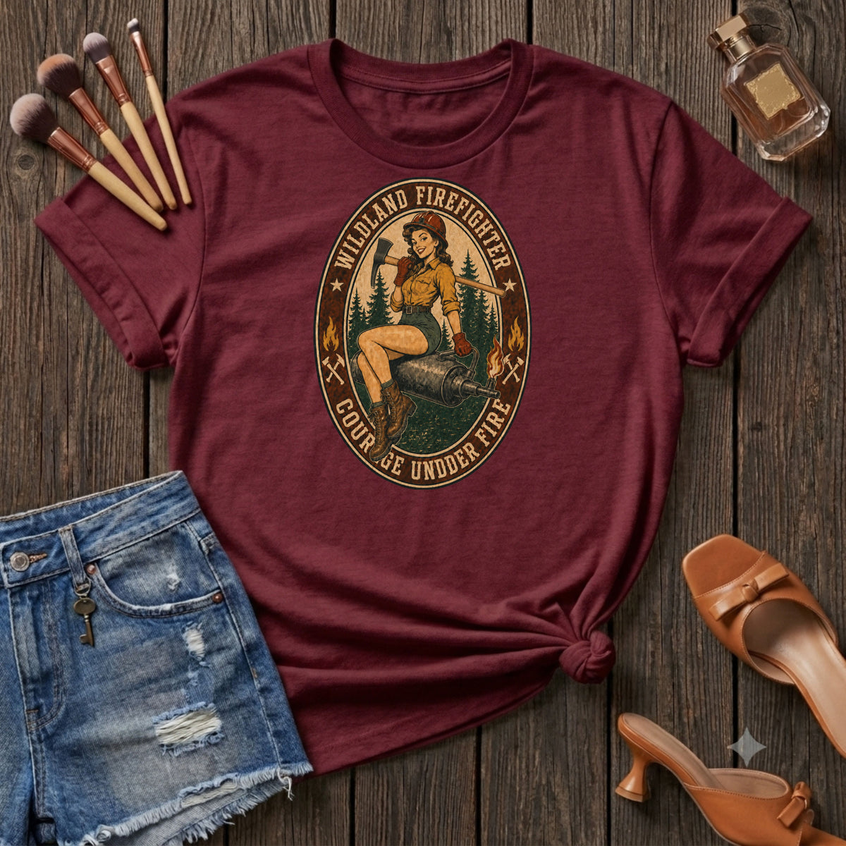 Wildland Firefighters Pin-up T-Shirt