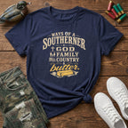 Ways of the Southerner God Family Country Butter T-Shirt