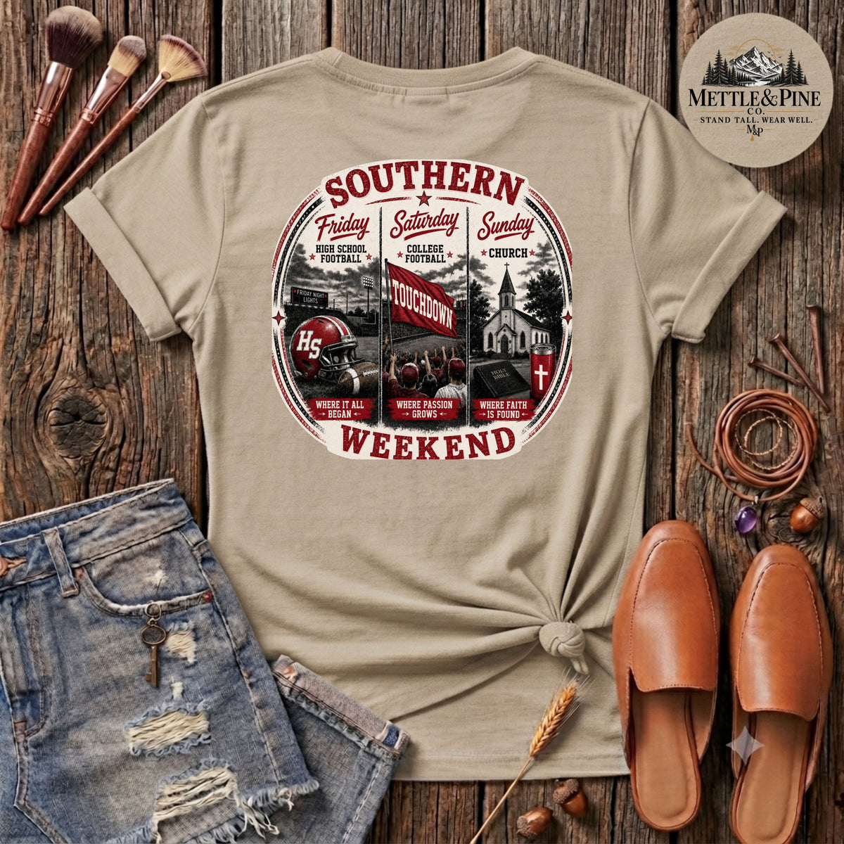 Southern Weekend Crimson & White F/B T-Shirt