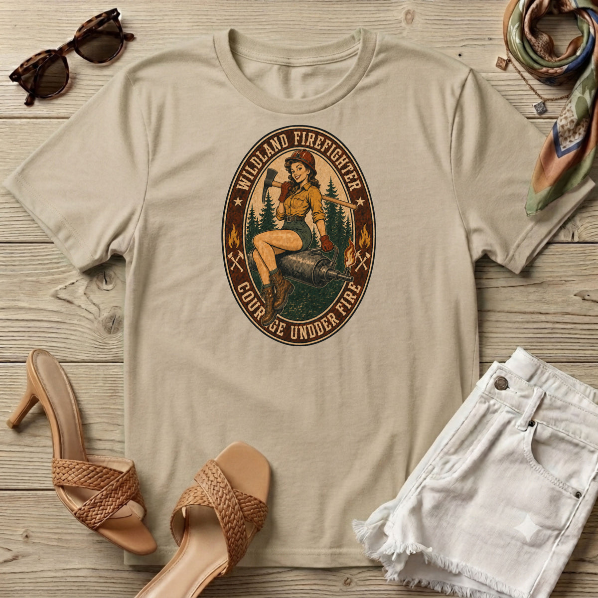 Wildland Firefighters Pin-up T-Shirt