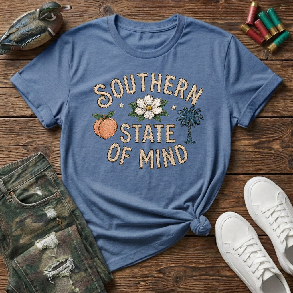 Southern State of Mind Peach Magnolia Palmetto T-Shirt