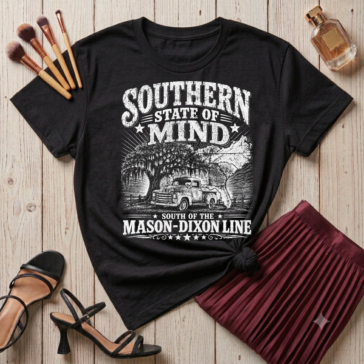 Southern State of Mind South of the Mason Dixon Line one color T-Shirt