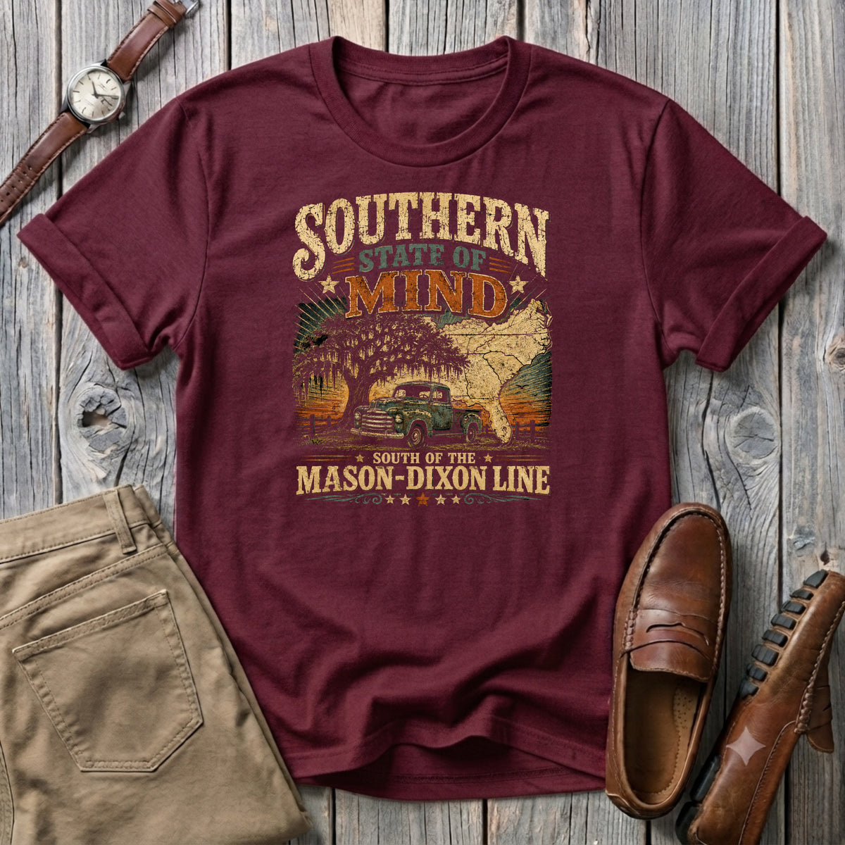Southern State of Mind South of the Mason Dixon Line T-Shirt