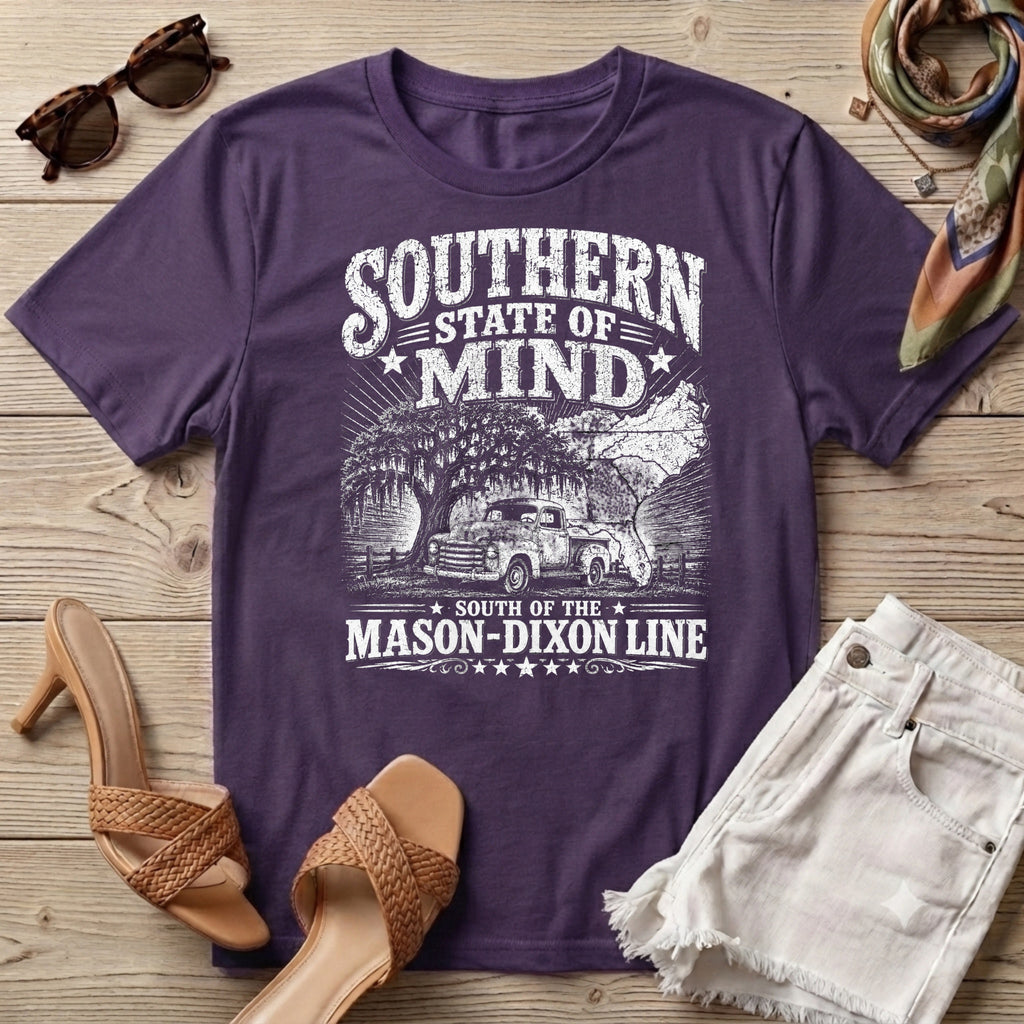 Southern State of Mind South of the Mason Dixon Line one color T-Shirt