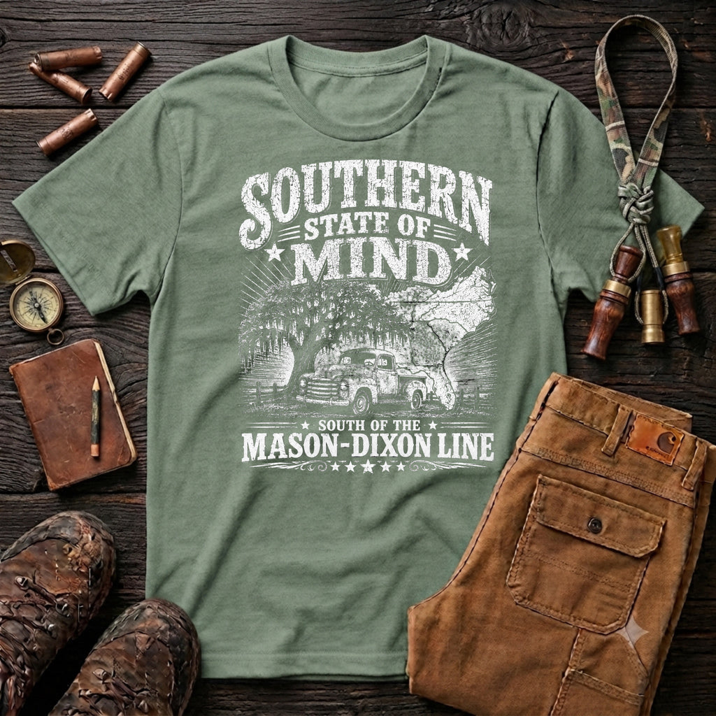 Southern State of Mind South of the Mason Dixon Line one color T-Shirt