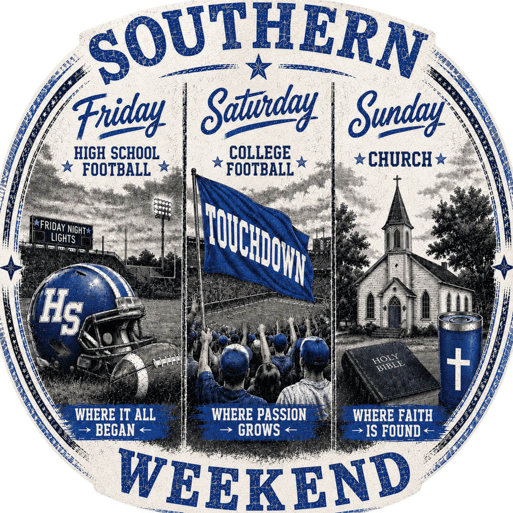 Southern Weekend Blue & White F/B T-Shirt