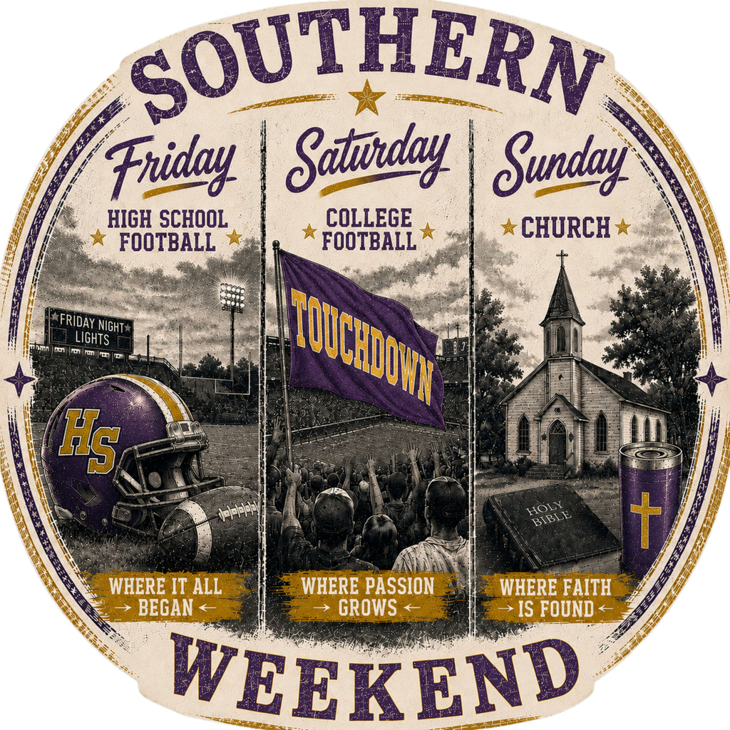 Southern Weekend Gold & Purple F/B T-Shirt