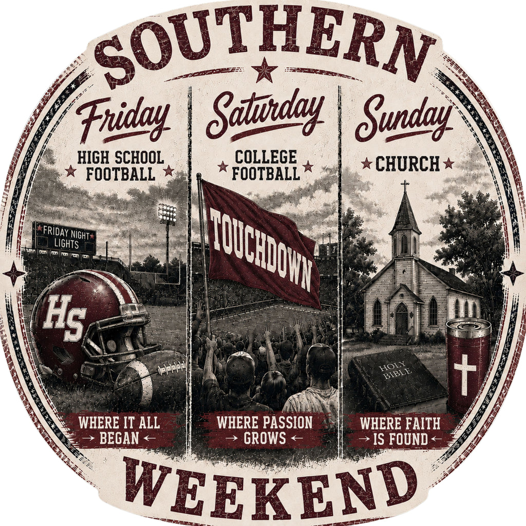 Southern Weekend Maroon & White F/B T-Shirt