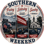 Southern Weekend Red, Navy & Powder Blue F/B T-Shirt